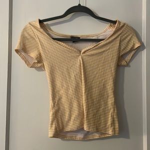 Yellow striped Rue 21 t-shirt